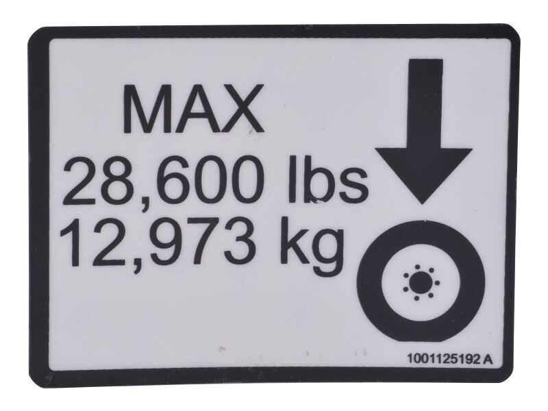 DECAL,MAX TIRE LOAD