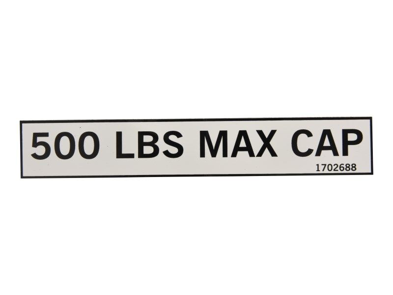 DECAL, 500LB CAP