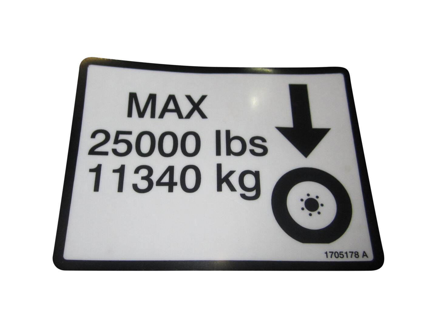 DECAL,MAX TIRE LOAD 25000