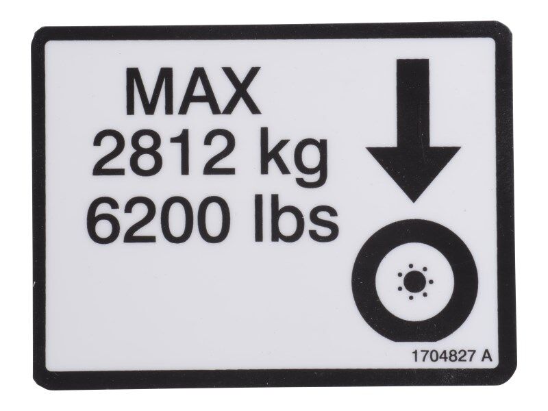 DECAL,MAX TIRE LOAD 6200