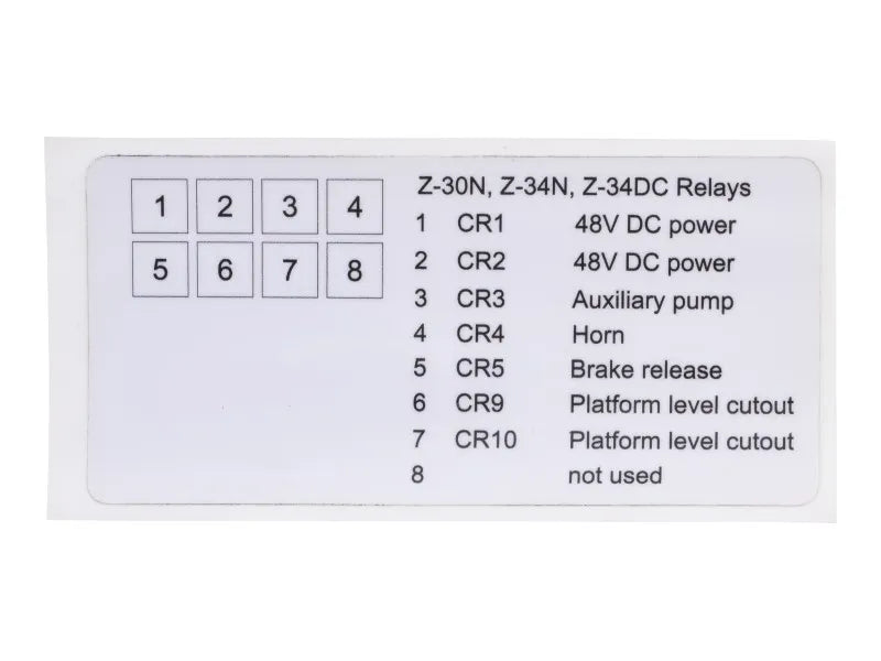 DECAL,RELAYS, Z30 N, Z34