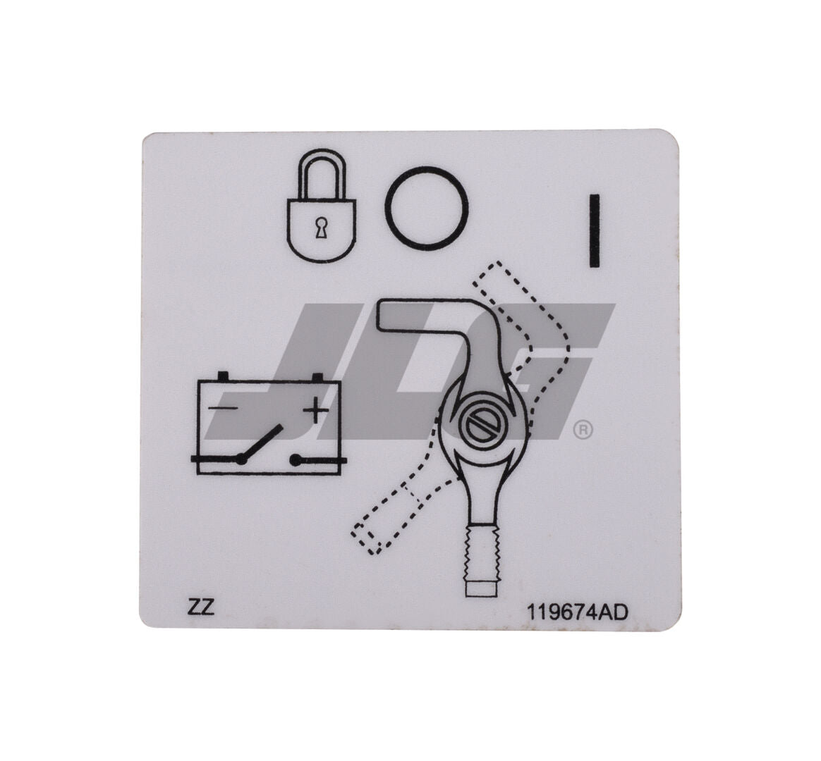SJ-DECAL, EMER BATTERY DISCON