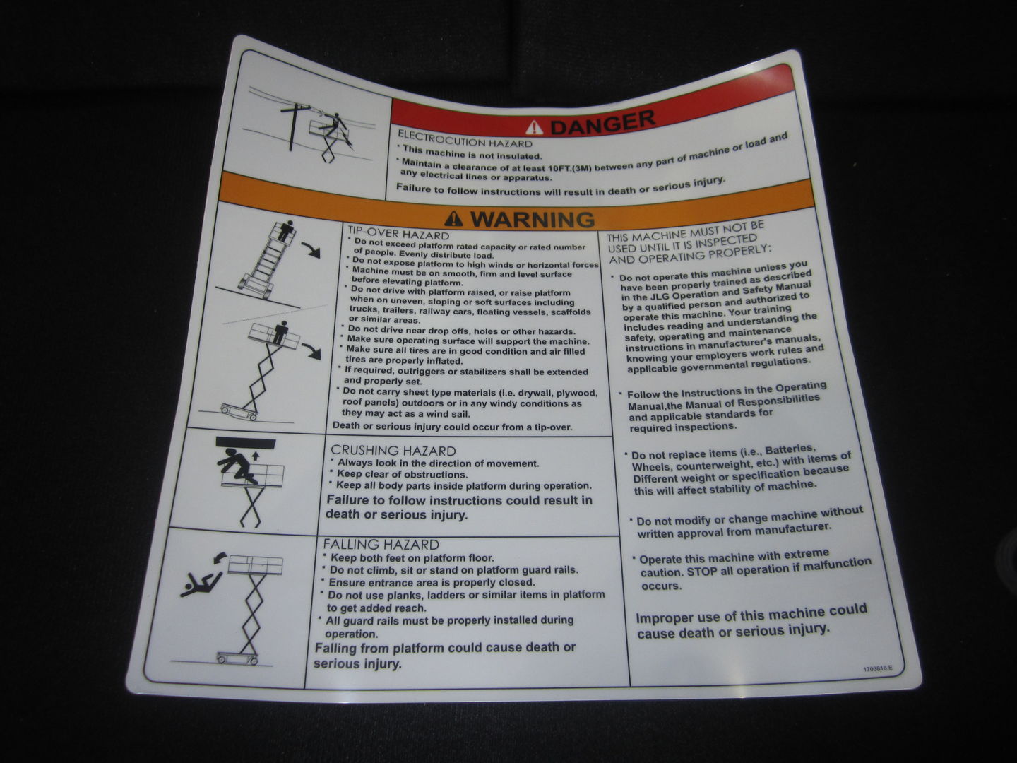 DECAL,DANGER/WARNING