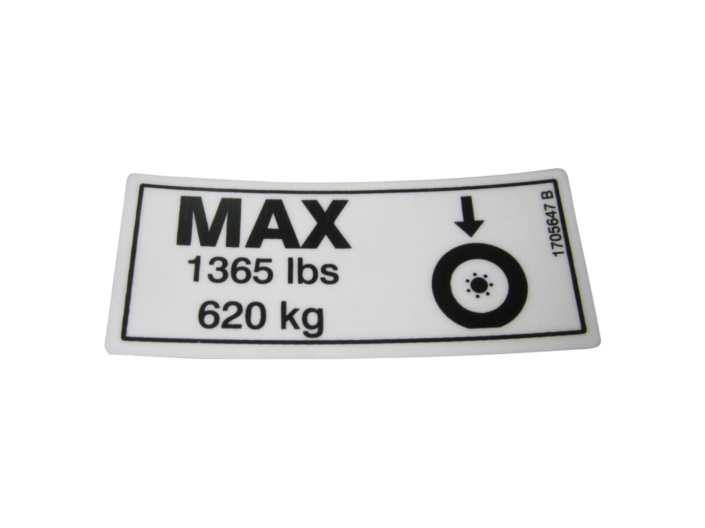 JLG¨ Scissor Tire load 1365lb (620KG) Decal