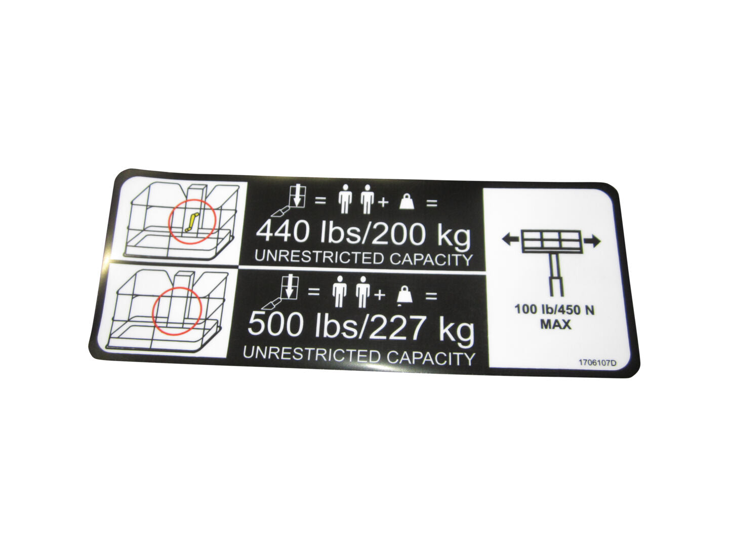 DECAL,CAPACITY PLF T350