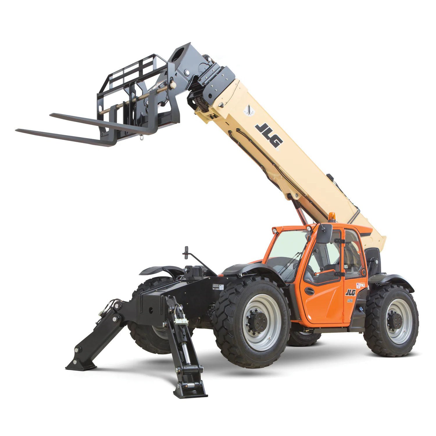 10,000lb Telescopic Forklift featuring robust design, extended reach, and high lifting capacity for heavy-duty construction and warehouse tasks.