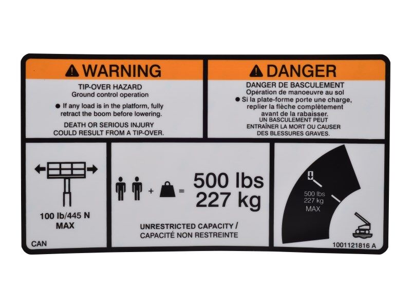 DECAL,WARNING, MAX CAP.ENG/FRE