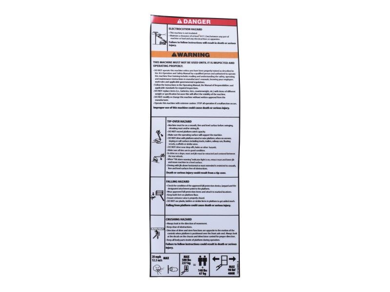 DECAL,LOADS &amp; SAFETY INSTRUCT