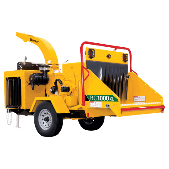 12-inch wood chipper, showcasing its robust build with a reinforced steel frame, an extended chute for easy discharge, and heavy-duty wheels for enhanced mobility. Perfect for professional landscapers and contractors needing to handle large branches and heavy yard debris efficiently.