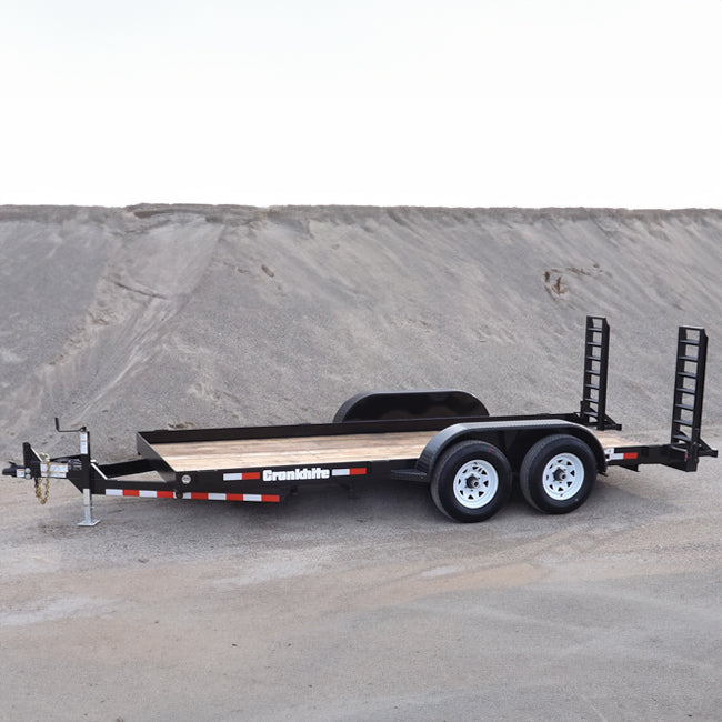 Heavy-duty 12,000 pound capacity trailer with robust construction and dual axles, ideal for heavy-duty transportation and commercial use.