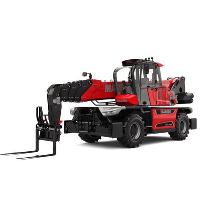 Heavy-duty 13,000lb rotating telescopic forklift with an extended 98-foot reach, designed for lifting and maneuvering large loads in industrial and construction settings.