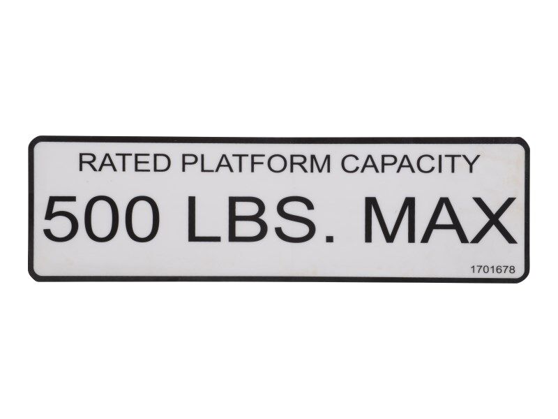 DECAL, 500 LB. CAP.