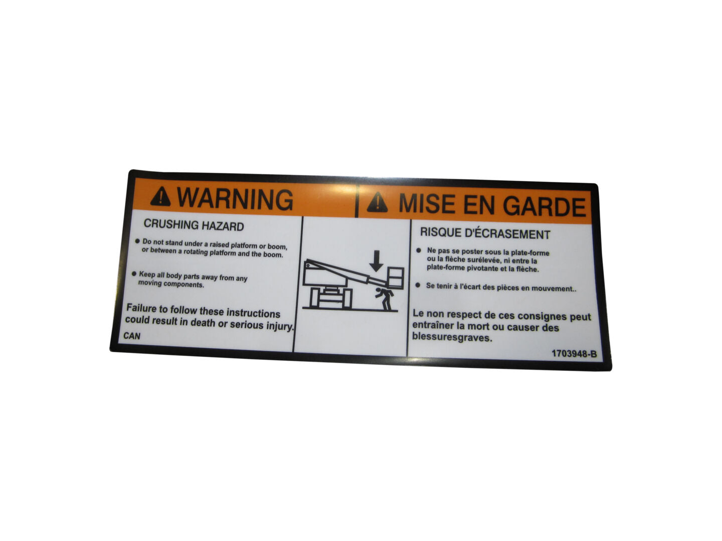 DECAL,WARNING CRUSHING (CAN)