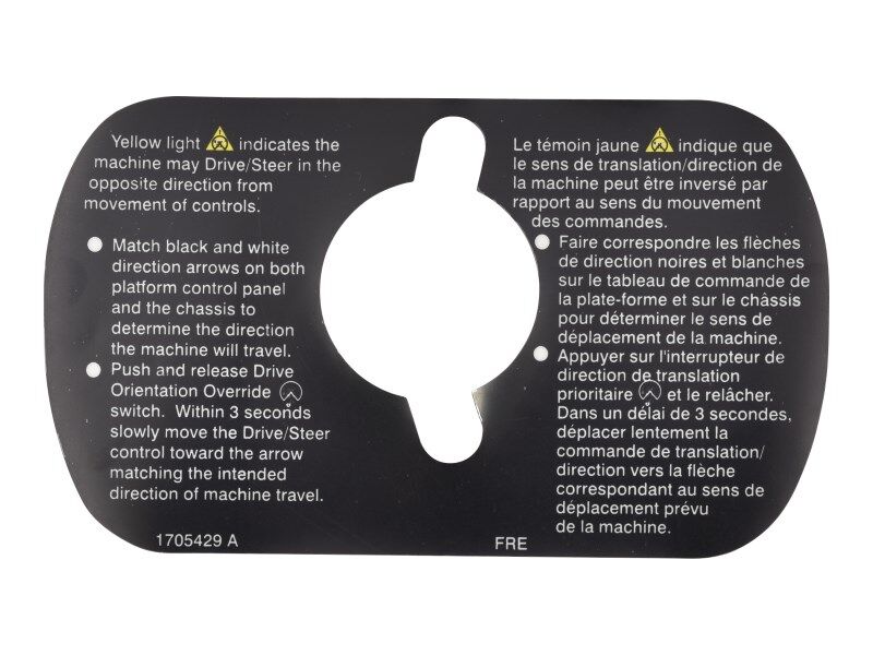 DECAL,DRIVE/STEER INST (ENG/FR