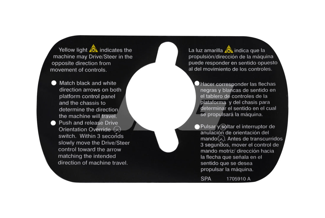 DECAL,DRV/STR INSTR (ENG/SPA)