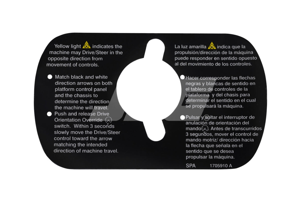 DECAL,DRV/STR INSTR (ENG/SPA)