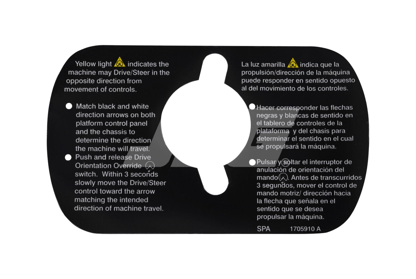 DECAL,DRV/STR INSTR (ENG/SPA)