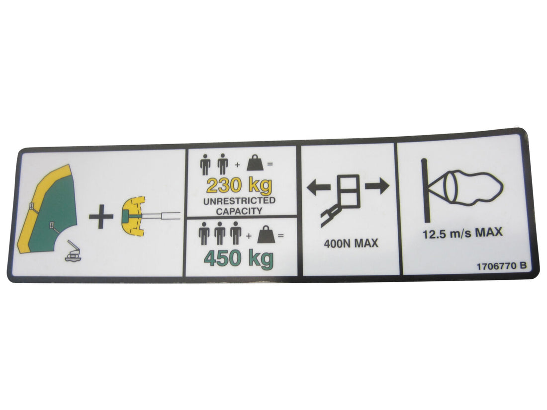DECAL, 500LBS CAPACITY (PLF)
