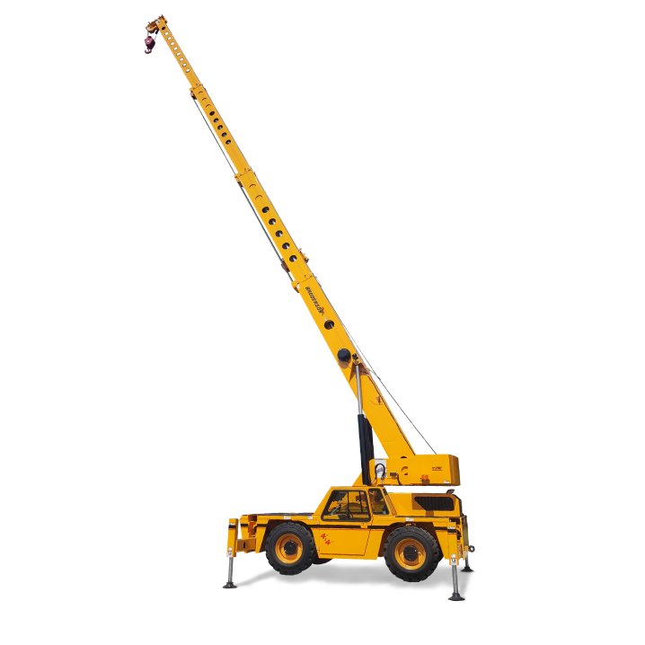 20-ton industrial crane for rent with a robust steel structure and extended boom, ideal for heavy lifting and construction projects.