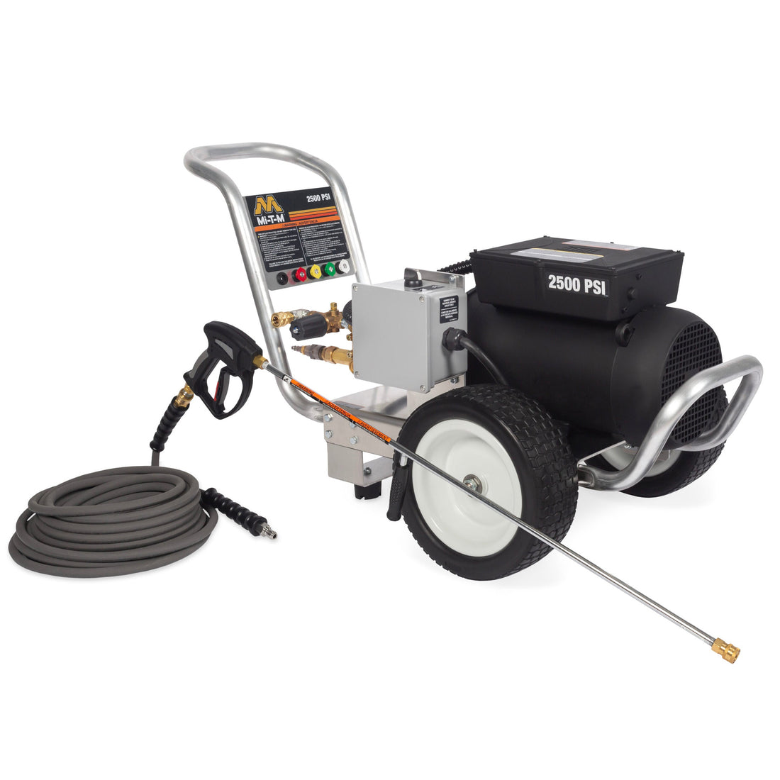 2500 PSI Cold Water Pressure Washer for rent, with ergonomic design and durable construction, ideal for residential cleaning tasks and outdoor maintenance.