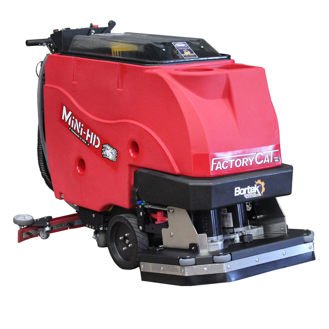 28-inch Walk-Behind Sweeper Scrubber for rent, featuring durable construction, ergonomic handle, and advanced cleaning technology ideal for commercial and industrial floor maintenance.