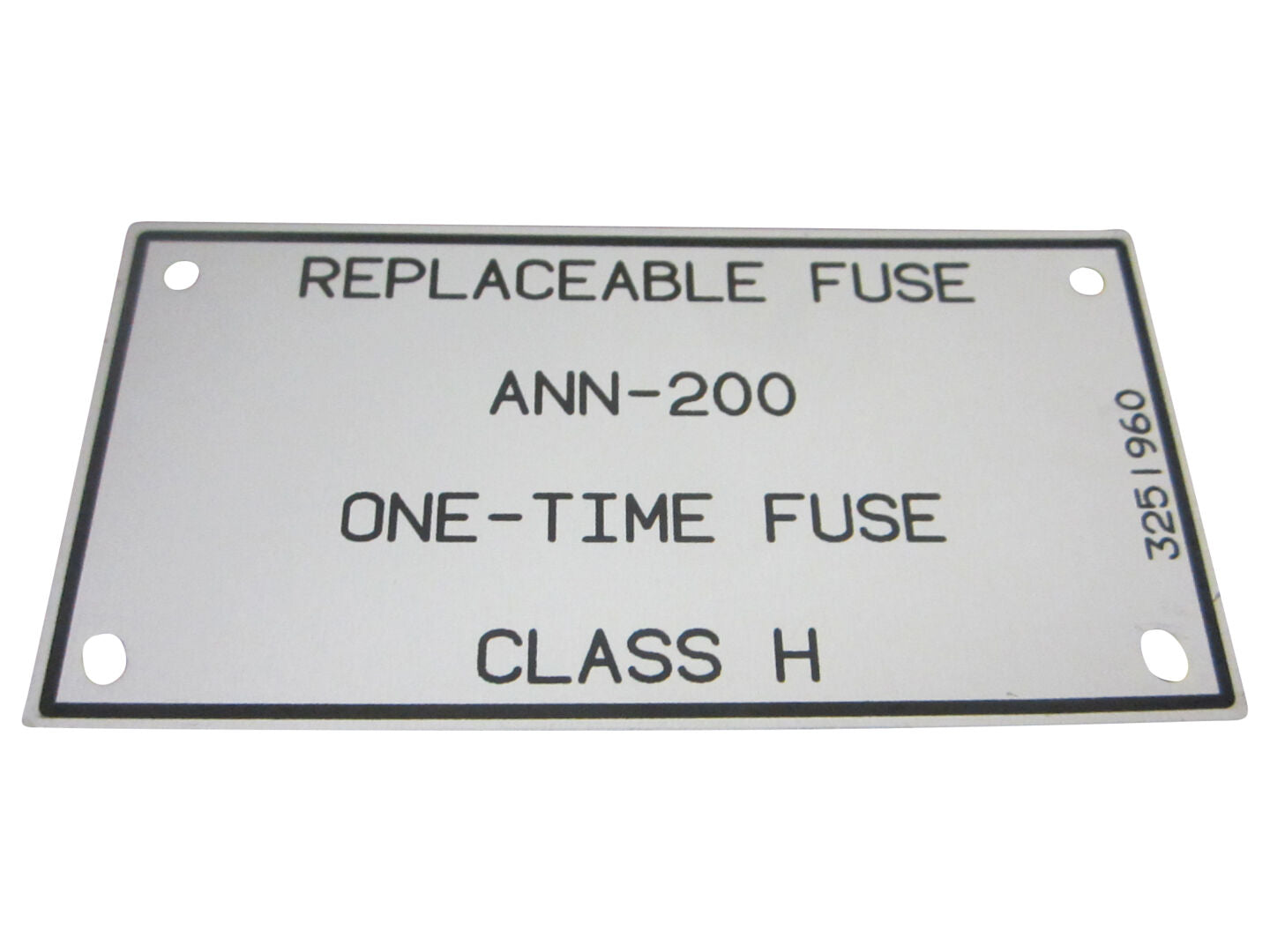 NAMEPLATE, REPLACEABLE FUSE