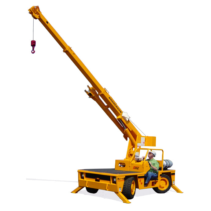 4 ton industrial crane on a construction site, featuring a robust steel frame and heavy-duty hook, designed for lifting and transporting heavy materials efficiently