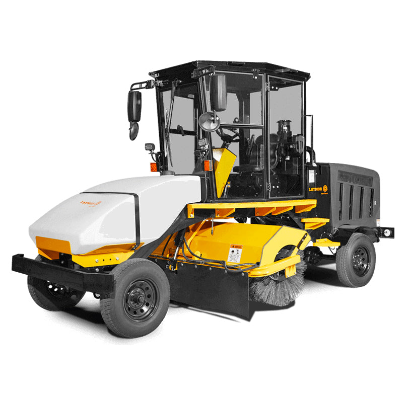 8-foot street sweeper for rent, with efficient bristle system for thorough street cleaning, designed for urban maintenance and debris removal.