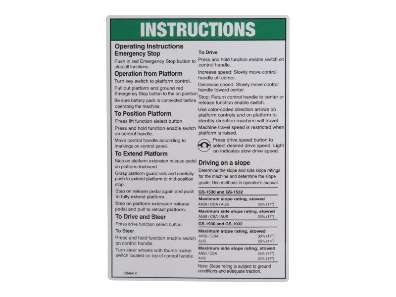 GN-INSTRUCT OP,GEN 5 GS30