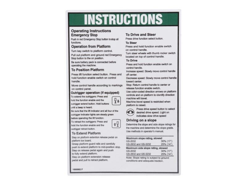 GN-INSTRUCT OP,GEN 5 GS32