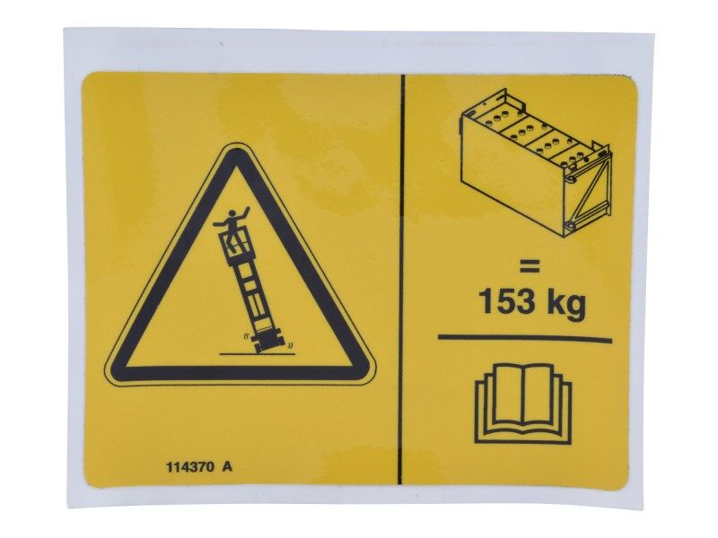 GN-DECAL, SYM, TIP OVER, BATT