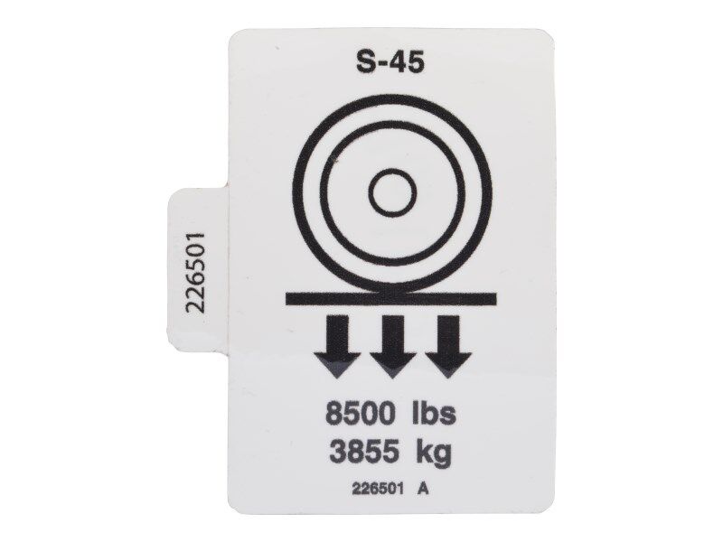 GN-DECAL,WHEEL LOAD S-45