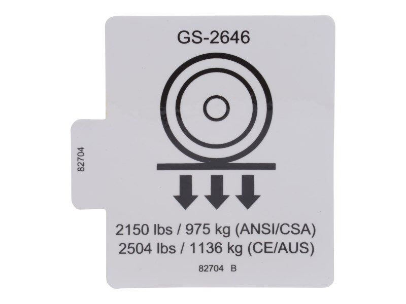 GN-DECAL,WHEEL LOAD 2646
