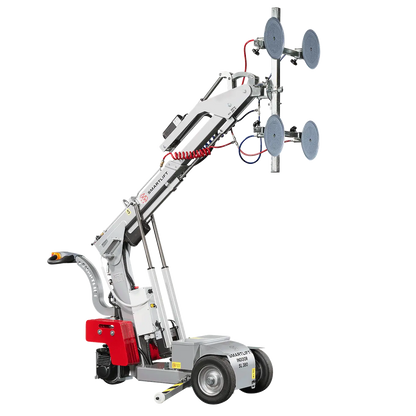 Glass lifter for rent - designed for indoor use with a capacity of up to 840 lbs, featuring sturdy frames and suction cups for secure handling and transportation of large glass panes.