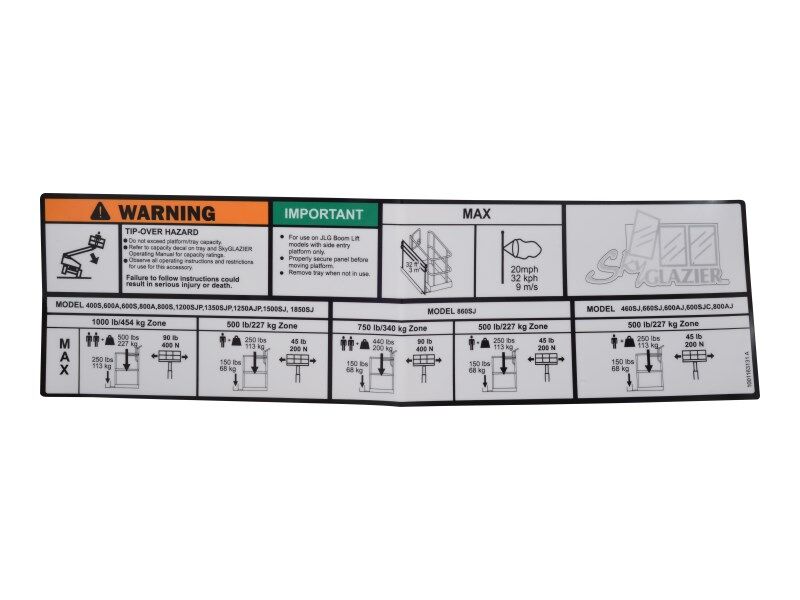 DECAL,SKY GLAZIER CAPACITY