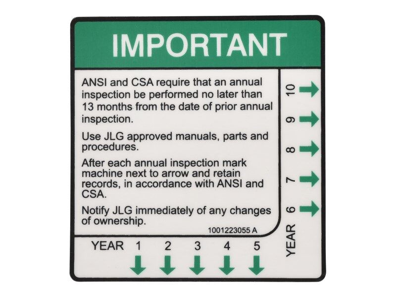 DECAL,YEARLY INSPECTION