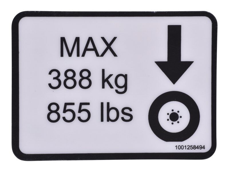 DECAL,WHEEL LOAD
