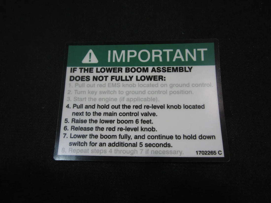 DECAL,IMPORTANT-MANUAL DESCENT