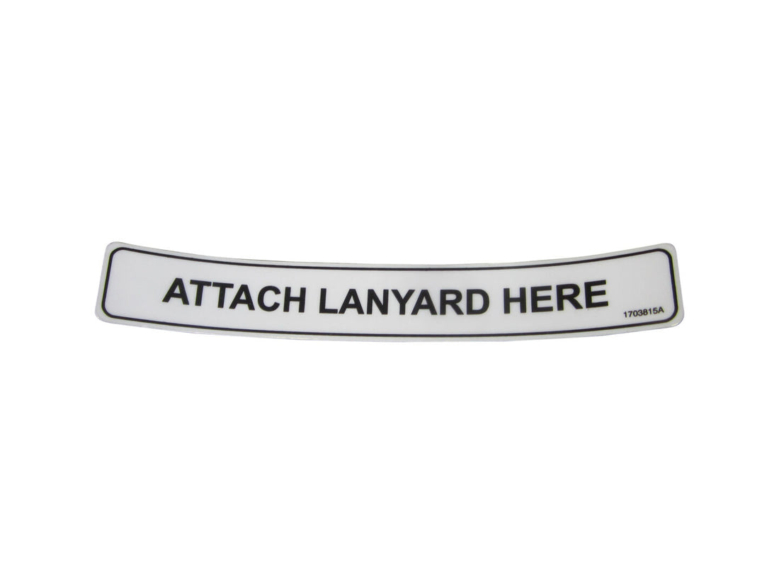 DECAL,ATTACH LANYARD HERE