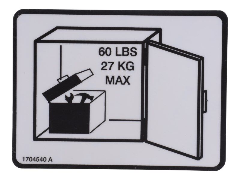 DECAL, STORAGE CAPACITY