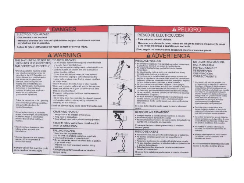 DECAL,DANGER/WARNING(ENG,SPA)