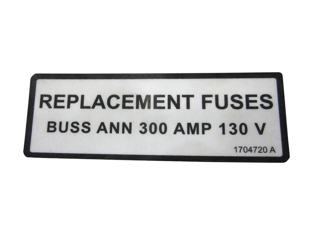 DECAL,REPLACEMENT FUSES