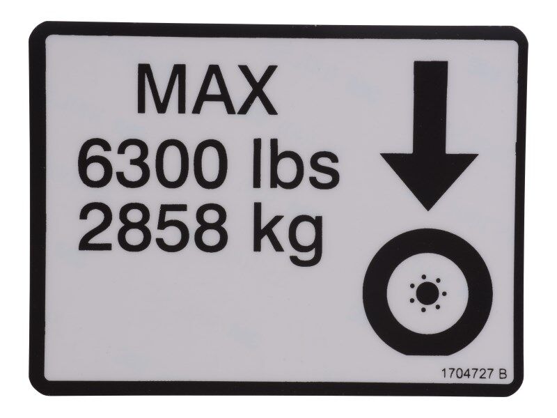 DECAL,MAX TIRE LOAD 6300