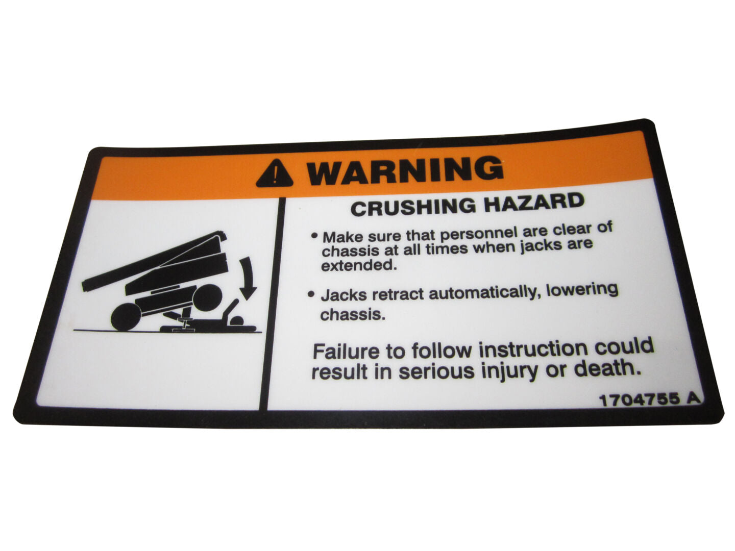 DECAL,CRUSHING (CHASSIS)