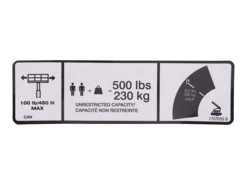 DECAL,500LB CAP. (ENG/FRE,CAN)
