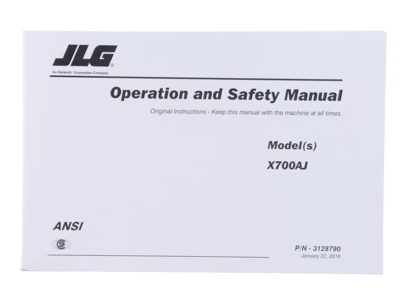 MANUAL, X700AJ ANSI OPERATOR