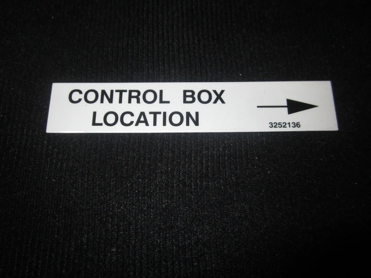 NAMEPLATE, CONT. BOX LOCATION
