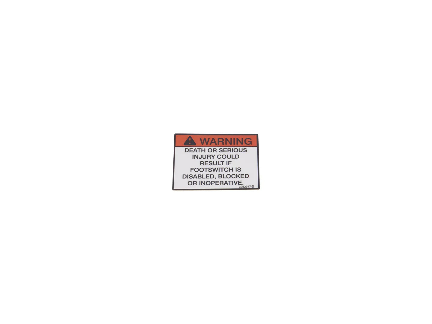 JLG¬® Footswitch Warning Decal
