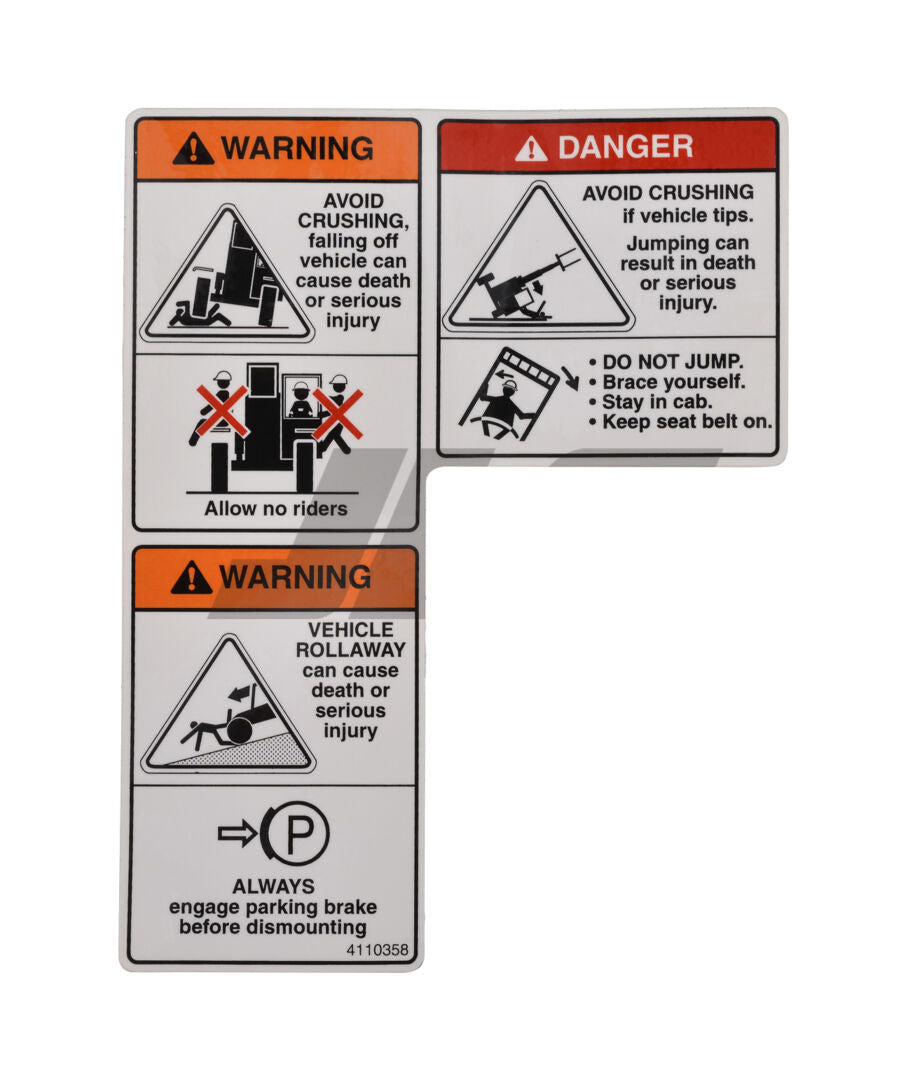 DECAL WARNING AVOID CRUSHING &amp;