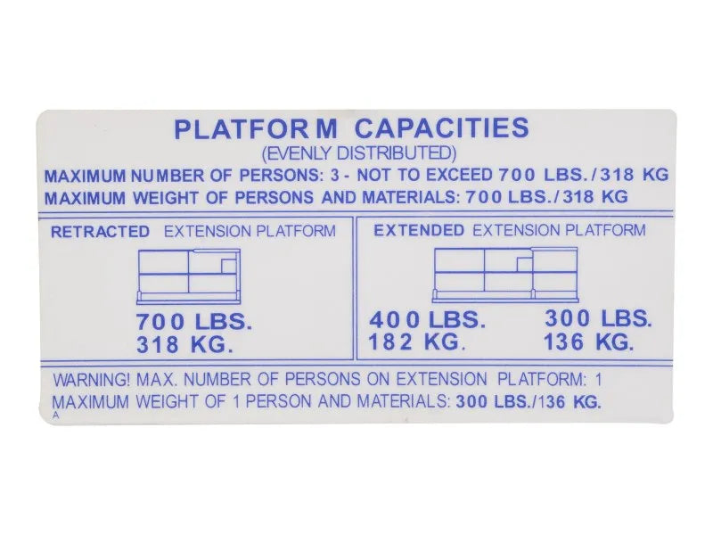 DECAL, 700 LB CAPACITY